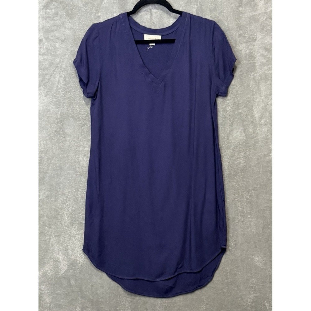 Cloth & Stone Dress Small Dark Blue Beach Summer Popover Casual Mini‎